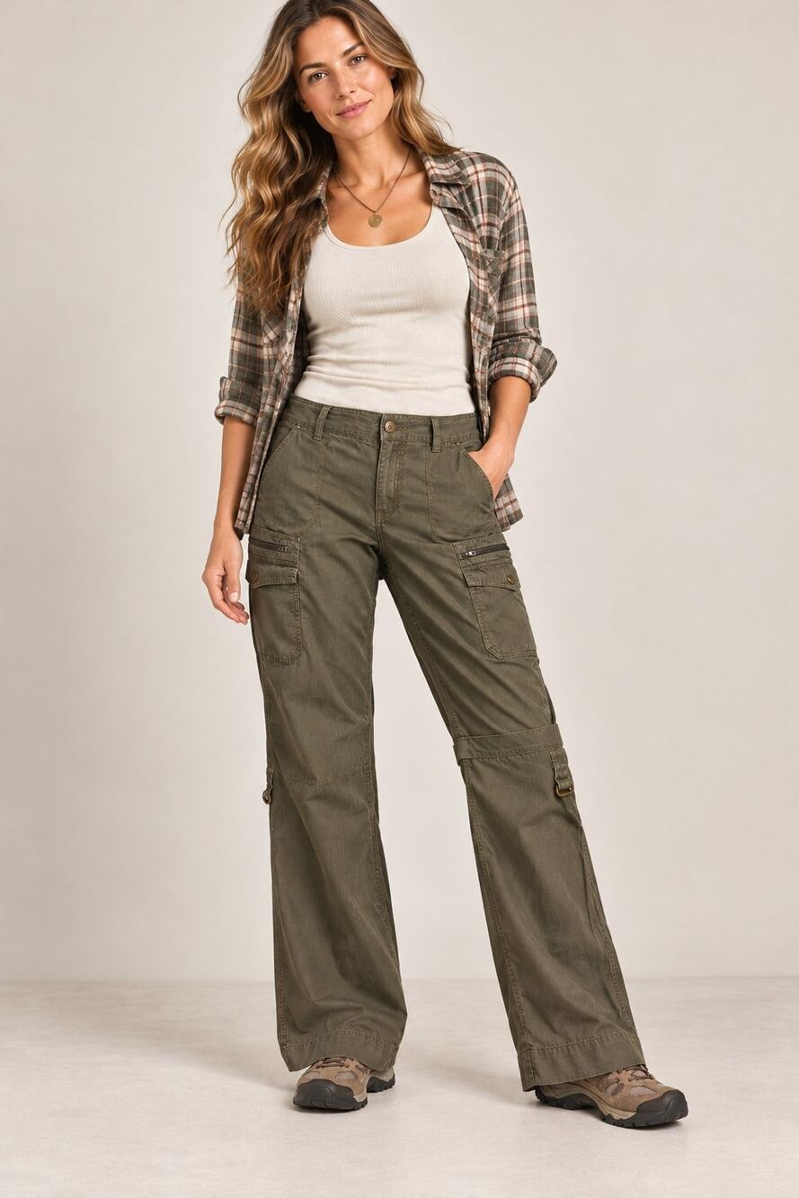 Eddie Bauer Women's Size 10 Olive Green Cargo Pants Convertible Capri Utility